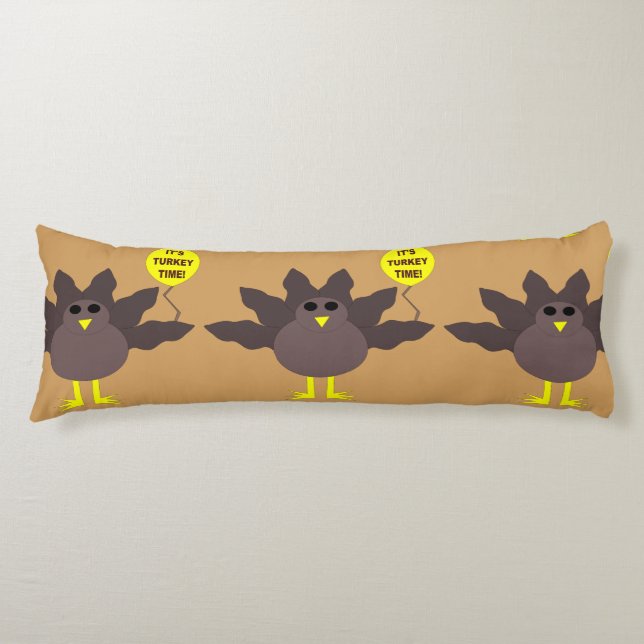 Turkey Time Thanksgiving Body Pillow (Front)