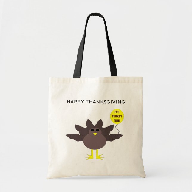 Turkey Time Thanksgiving Customisable Bag (Front)