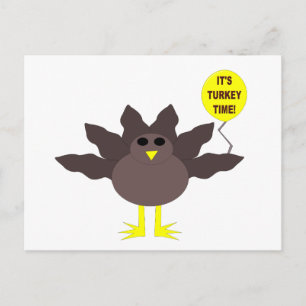 Turkey Time Thanksgiving Postcard