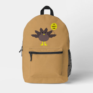 Turkey Time Thanksgiving Printed Backpack