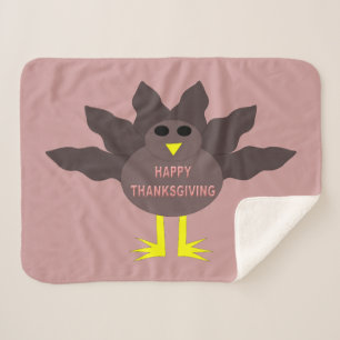 Turkey Time Thanksgiving Sherpa Blanket