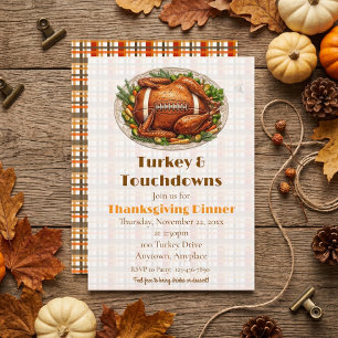 Turkey & Touchdowns Thanksgiving Dinner Invitation