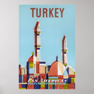 Turkey Travel Poster Turkish Art Vintage Tourist