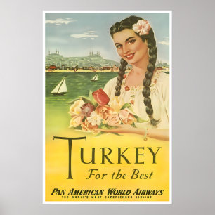 Turkey Travel Poster Turkish Art Vintage Tourist