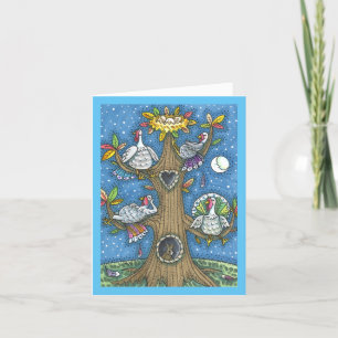 TURKEY TREE, THANKSGIVING FUNNY GOBBLERS Blank Card