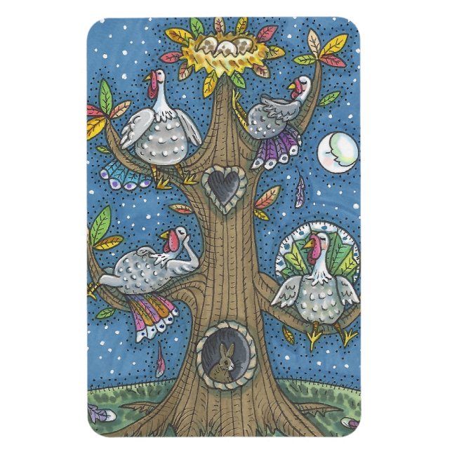 TURKEY TREE, THANKSGIVING FUNNY GOBBLERS MAGNET (Vertical)