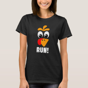 Turkey Trot Adult Running Costume Face Run Thanksg T-Shirt