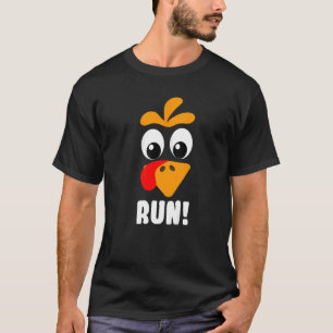 Turkey Trot Adult Running Costume Face Run Thanksg T-Shirt