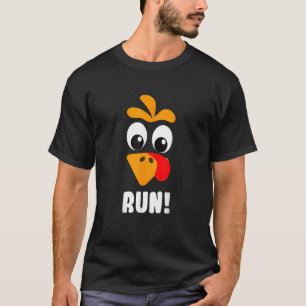 Turkey Trot Adult Running Costume Turkey Face T-Shirt