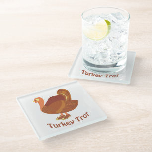 Turkey Trot Glass Coaster