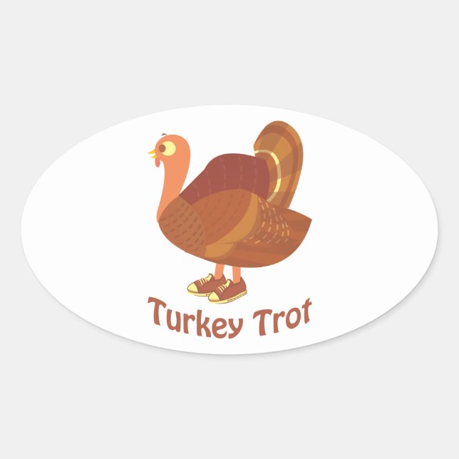 Turkey trot oval sticker (Front)