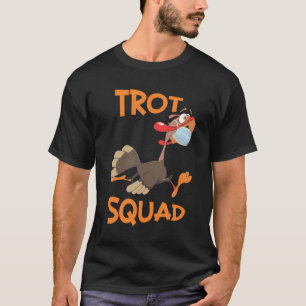 Turkey Trot Squad Mask Funny Thanksgiving Day Run T-Shirt