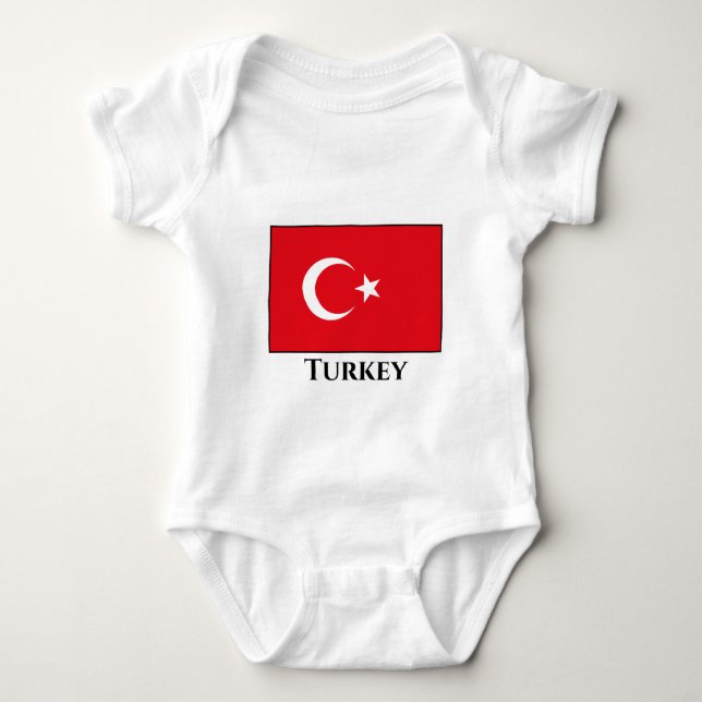 Turkey (Turkish) Flag Baby Bodysuit (Front)