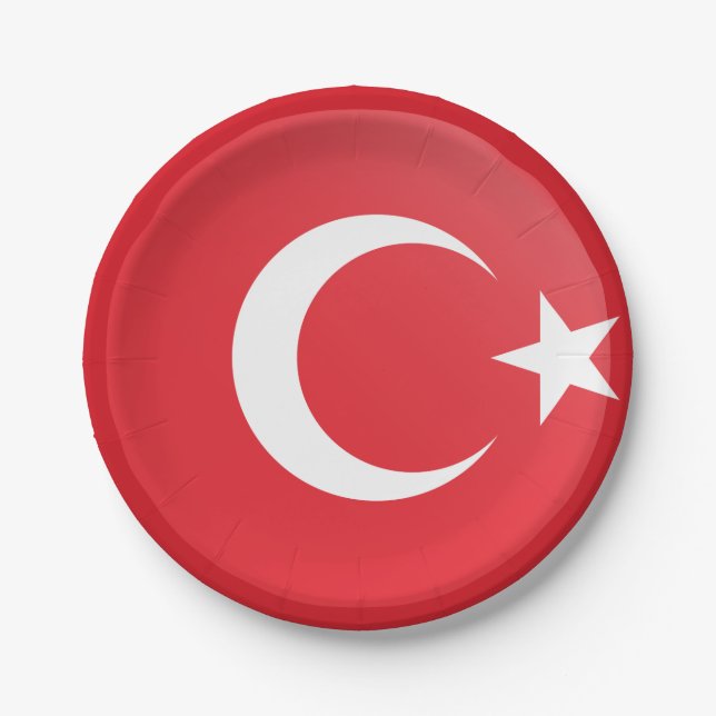 Turkey (Turkish) Flag Paper Plate (Front)
