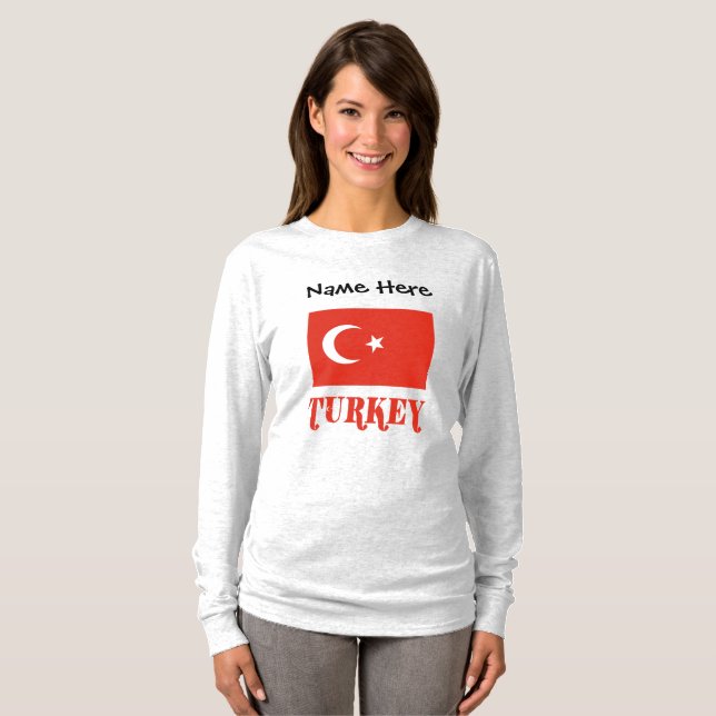 Turkey Turkish Flag Personalised T-Shirt (Front Full)