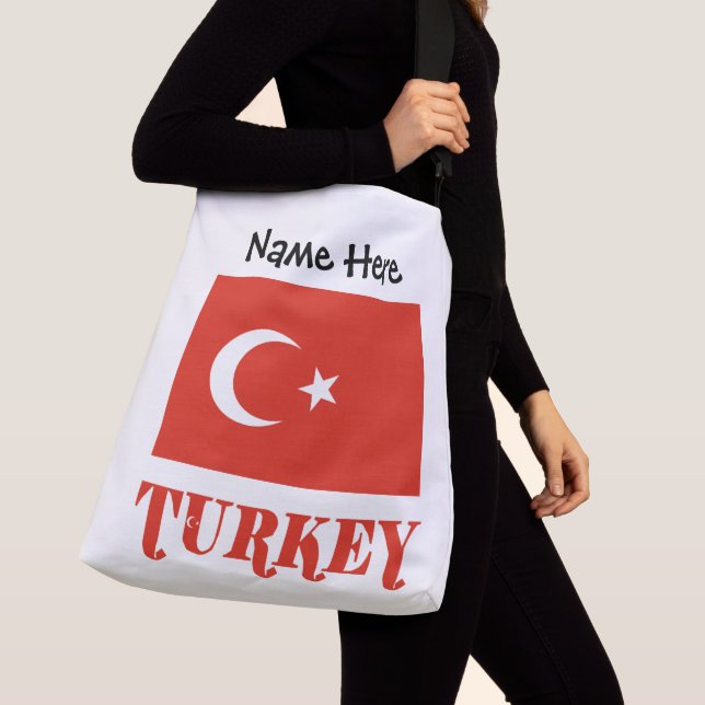 Turkey Turkish Flag Red Personalisation  Crossbody Bag (Close Up)