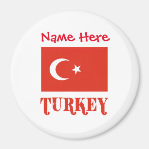 Turkey Turkish Flag Red Personalisation  Magnet