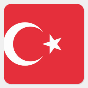 Turkey (Turkish) Flag Square Sticker