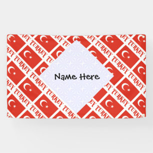 Turkey Turkish Flag Tiled Personalised Name Banner