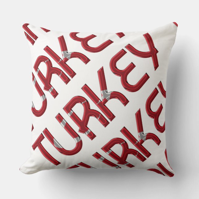 Turkey Turkish Flag Typography Souvenir Cushion (Front)