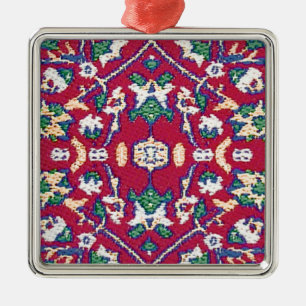 Turkey,Turkish,Textile,Cloth,Rug Pattern Muted Red Metal Tree Decoration