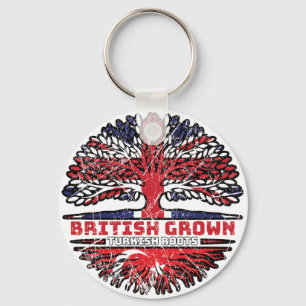 Turkey Turkish Uk United Kingdom British Tree Key Ring