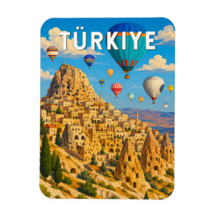 Turkey Turkiye Illustration Travel Art Vintage Magnet