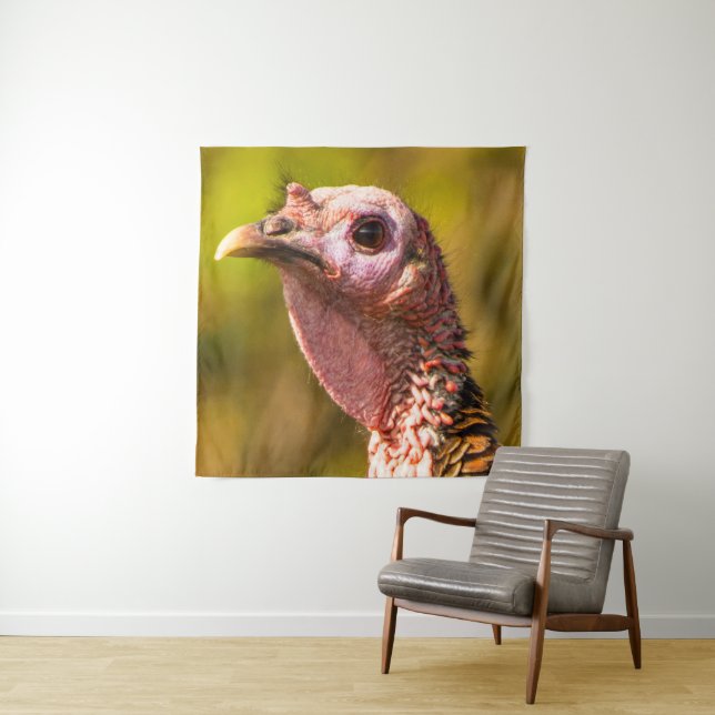 Turkey Up Close and Personal 57 x 57 Tapestry (In Situ)