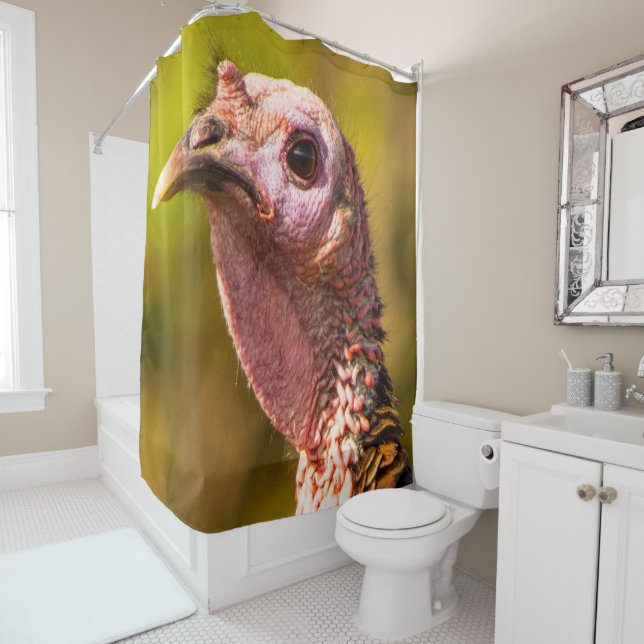 Turkey Up Close And Personal Shower Curtain (In Situ)
