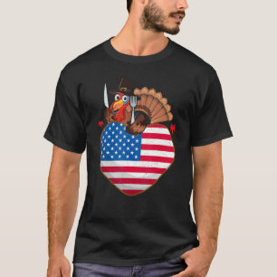 Turkey USA Flag Thanks Giving American  Thanksgivi T-Shirt