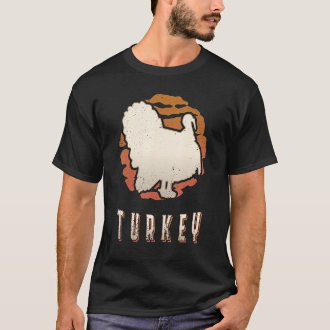 Turkey Vintage Retro Classic Animal Sunset T-Shirt (Front)
