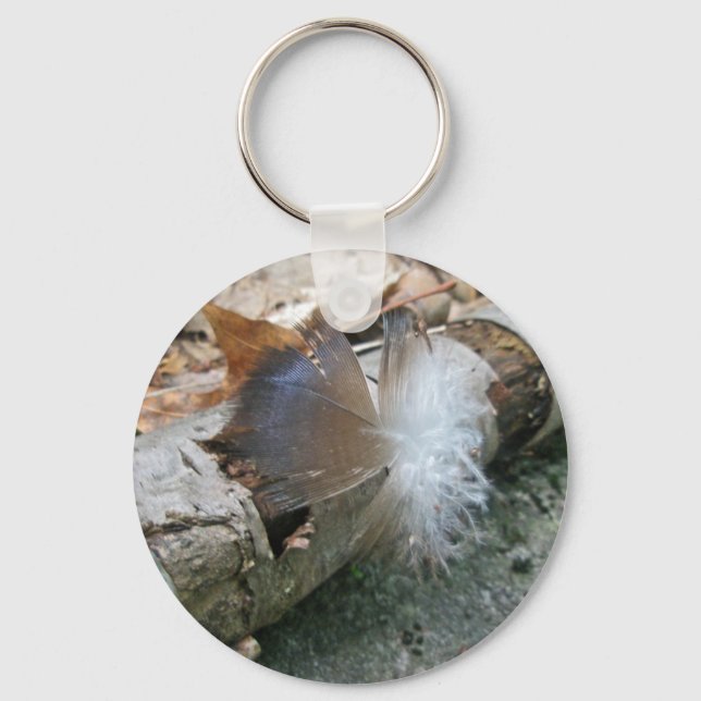 Turkey Vulture Feather Coordinating Items Key Ring (Front)