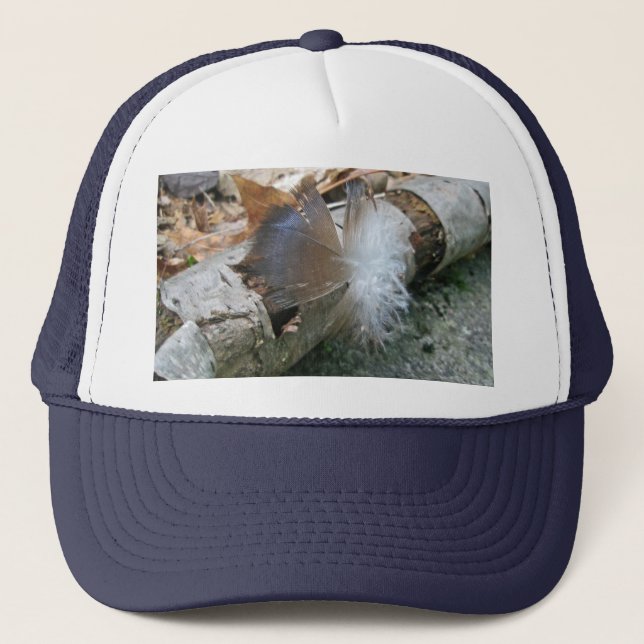 Turkey Vulture Feather Coordinating Items Trucker Hat (Front)