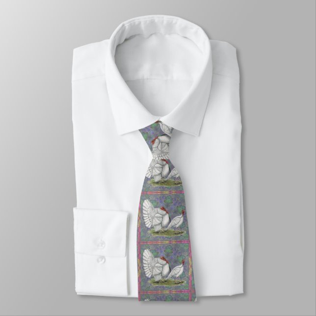 Turkey:  White Holland Pastel Tie (Tied)