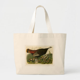 Turkey Wild Audubon Bird Painting Large Tote Bag