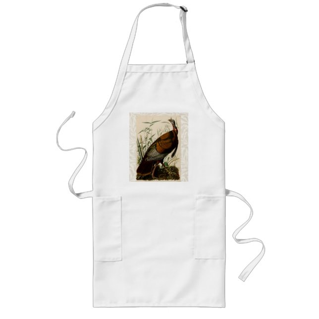 Turkey Wild Audubon Bird Painting Long Apron (Front)