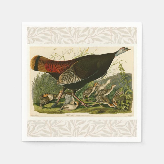 Turkey Wild Audubon Bird Painting Napkin (Front)