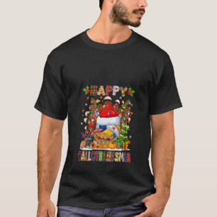 Turkey Witch Volleyball Ball Xmas Lights HalloThan T-Shirt
