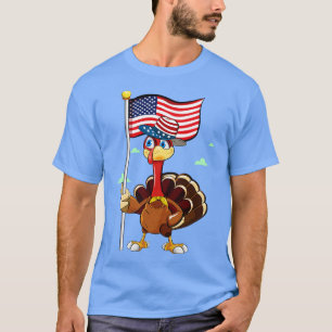 Turkey With American Flag 1 T-Shirt