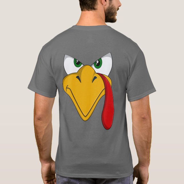 Turkey with an Attitude Happy Thanksgiving Holiday T-Shirt (Back)