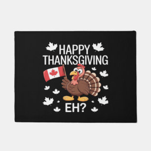 Turkey With Canada Flag Happy Thanksgiving Day Eh  Doormat