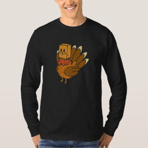Turkey With Cat Costume Thanksgiving Funny Premium T-Shirt
