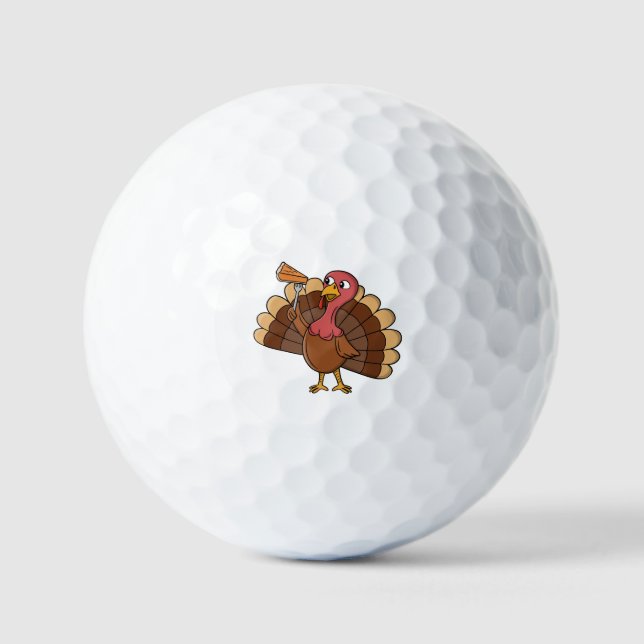 Turkey With Pie Slice Golf Balls (Front)