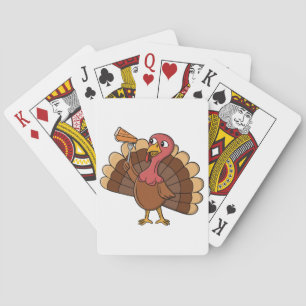 Turkey With Pie Slice Playing Cards