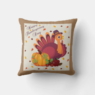 Turkey With Pilgrim's Hat Pillow