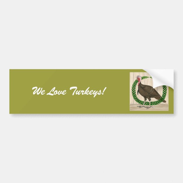 Turkey Wreath Bumper Sticker (Front)
