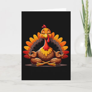 Turkey Yoga Thanksgiving Day Funny Meditating Nama Card