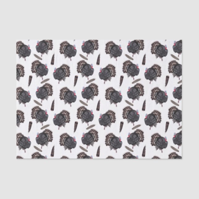 Turkeys and Feathers - White Tissue Paper (Front)