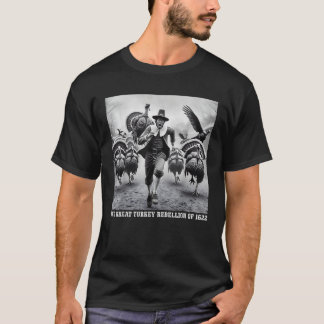 Turkeys Chasing Pilgrim Funny Thanksgiving Mens Wo T-Shirt