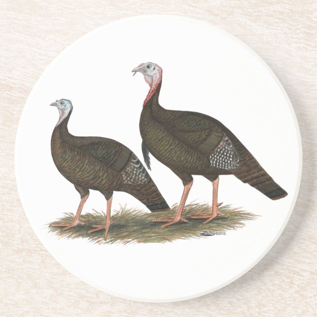 Turkeys Eastern Wild Pair Coaster (Front)